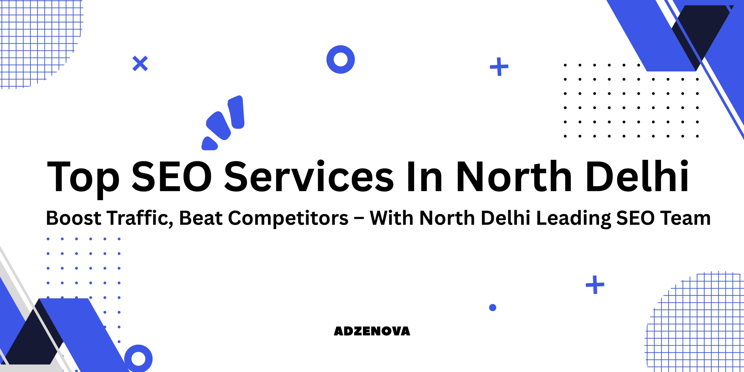 Top SEO Services In North Delhi with geometric shapes